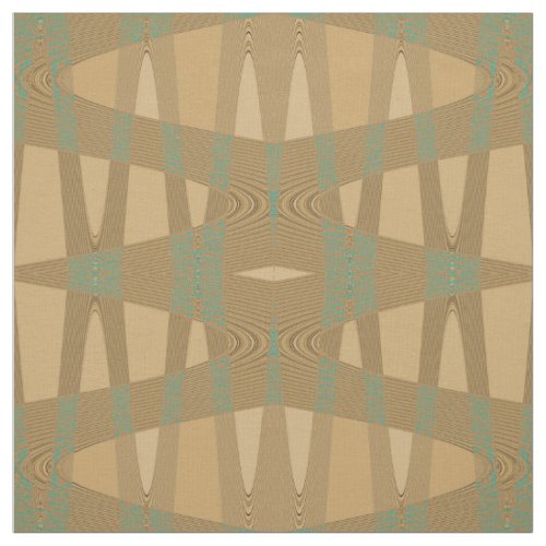 Brown Blue Wave Diamond Print Fabric Pattern