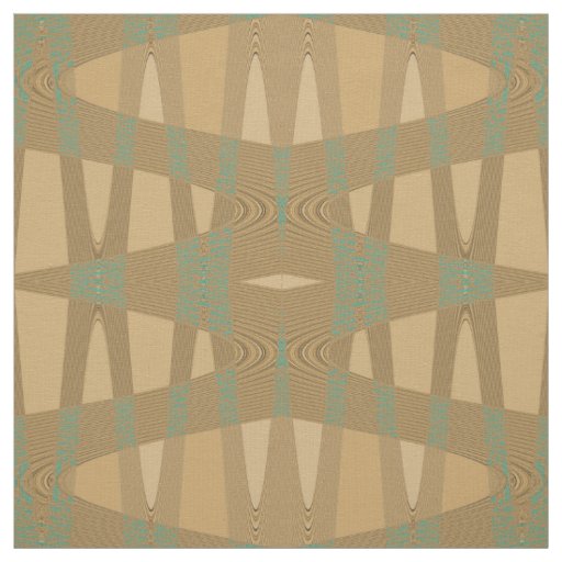 Brown Blue Wave Diamond Print Fabric Pattern