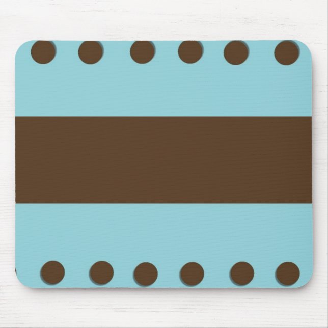 Brown & Blue with Brown Dots Mousepad (Front)