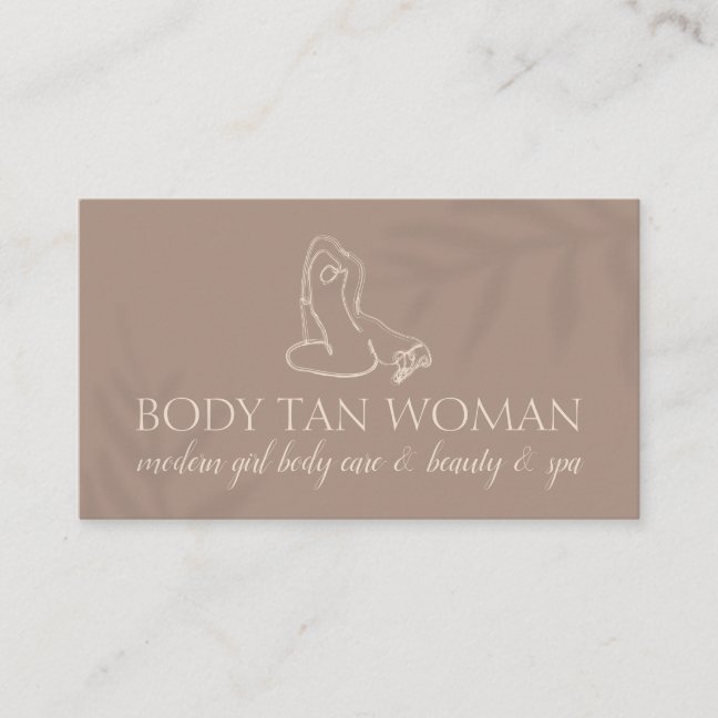 Brown Body Sculpting Wellness Cosmetics Beauty Spa Business Card