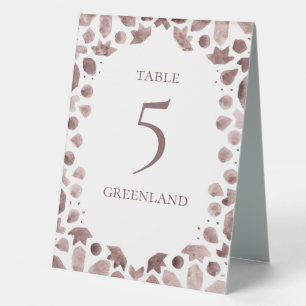 Brown Bohemian Watercolor Tile Table Tent