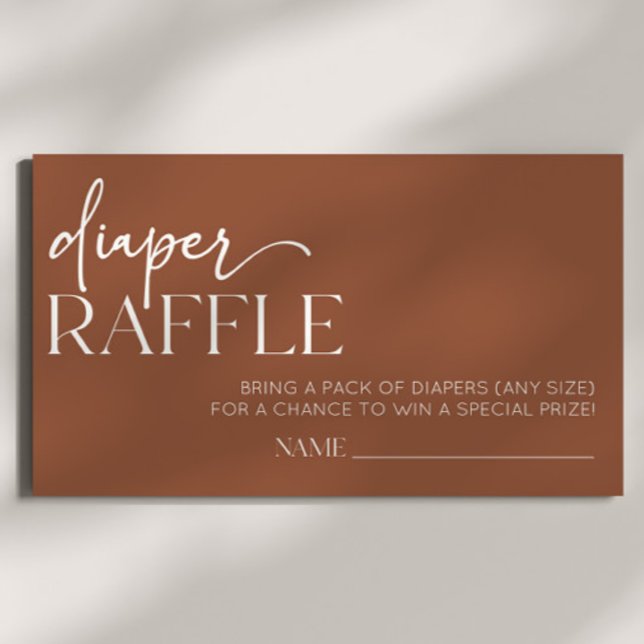 Brown Boho Bohemian Baby Shower Diaper Raffle Enclosure Card (Creator Uploaded)