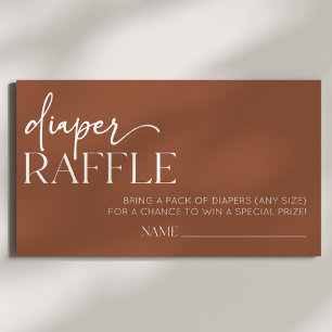 Brown Boho Bohemian Baby Shower Diaper Raffle Enclosure Card