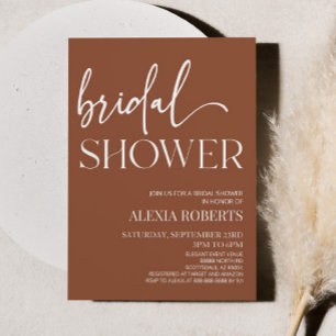 Brown Boho Bohemian Bridal Shower Invitation