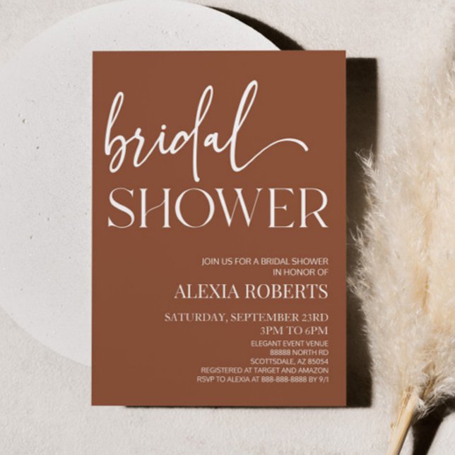 Brown Boho Bohemian Bridal Shower Invitation (Creator Uploaded)