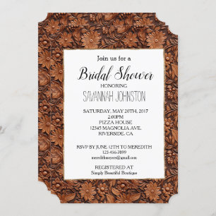 Brown Boho Floral Invitation