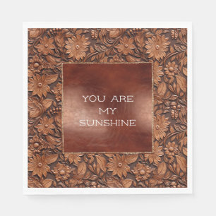 Brown Boho Floral Napkins