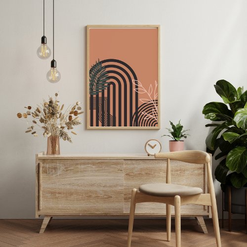 brown boho illustration wall art 