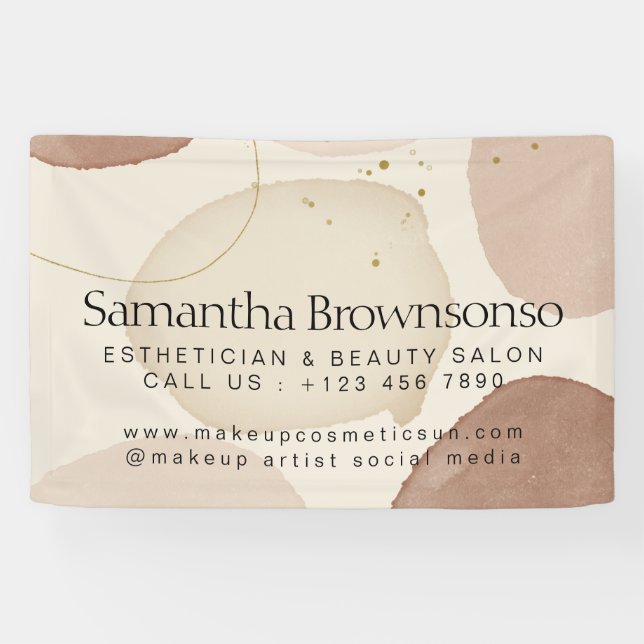Brown Boho Neutral Earth Tone Esthetician Banner (Horizontal)