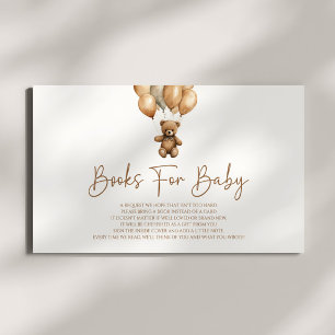 Brown Boho Teddy Bear Baby Shower Books For Baby Enclosure Card