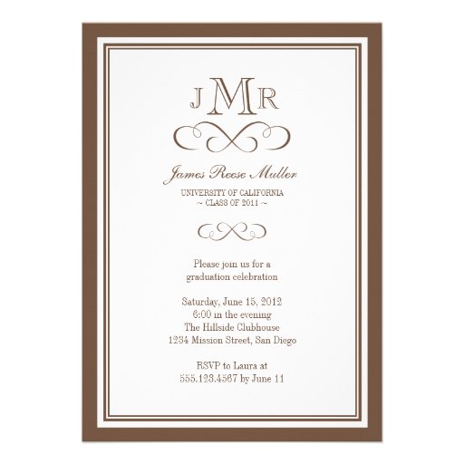 Monogram Graduation Invitations 5