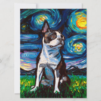 Brown Boston Terrier Night | Gift for Earth Day