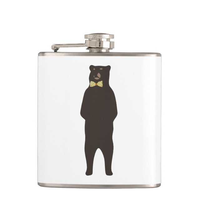 brown bow bear flask (Front)