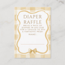 Brown Bow Diaper Raffle Baby Shower Tickets