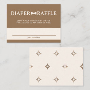 Brown Bow Tie Diaper Raffle Enclosure Card