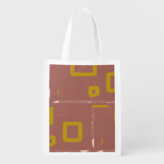 Brown Box Geometric Reusable Grocery Bag