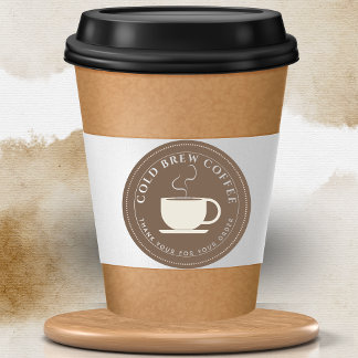 Brown brew coffee Personalized Branding  Classic Round Sticker