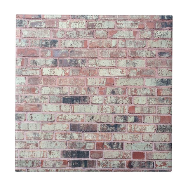 Brown Brick Background Red Bricks Grunge Wall Ceramic Tile (Front)