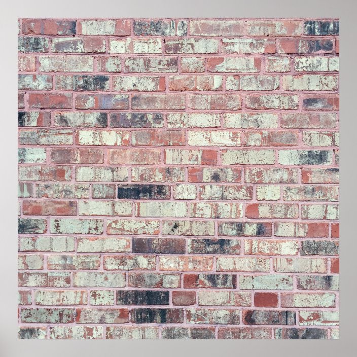 Brown Brick Background Red Bricks Grunge Wall Poster Zazzle Com