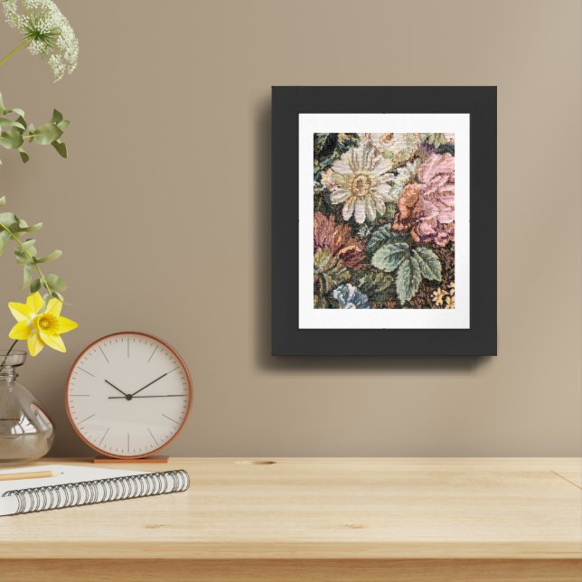 Brown Brick Textured Wall Frame Wall Art Poster (Table Top)