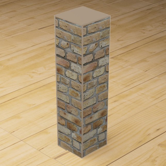 Brown Brick Wall A Novelty Chimney  Wine Box (Front)