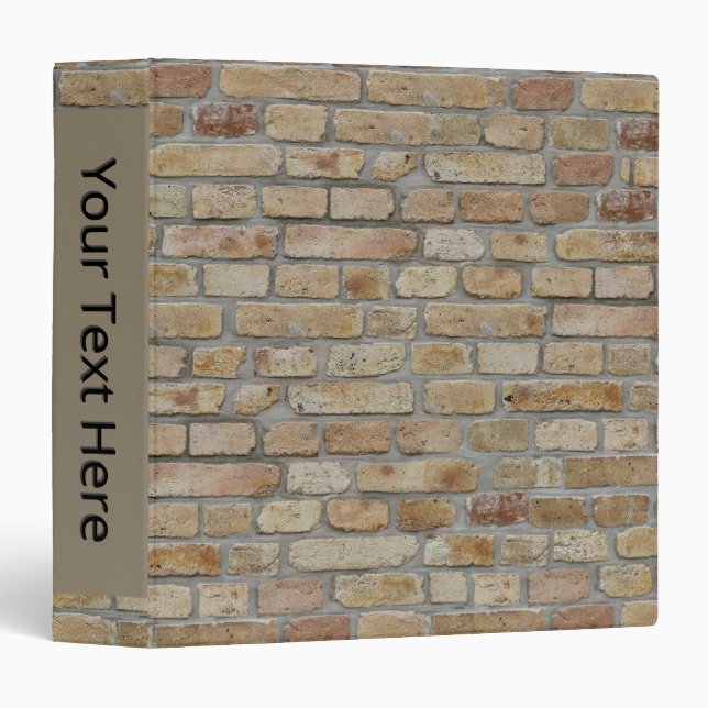 Brown Brick Wall A Novelty Design  3 Ring Binder (Front/Spine)