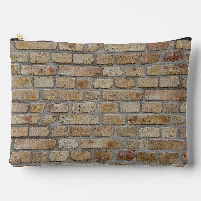 Brown Brick Wall A Novelty Design  Accessory Pouch (Front)