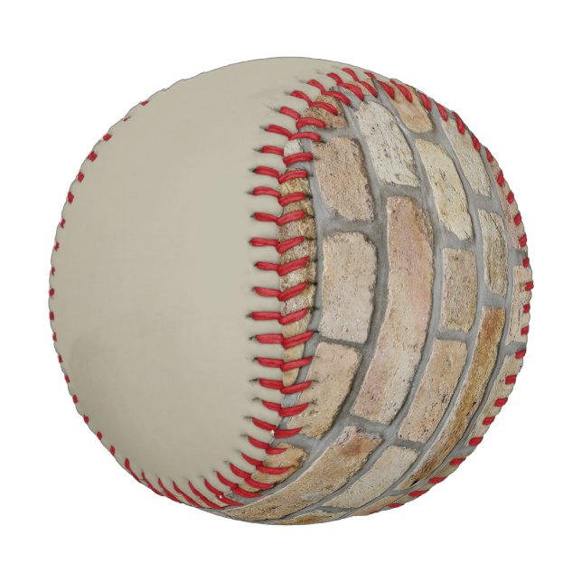 Brown Brick Wall A Novelty Design  Baseball (Angled)