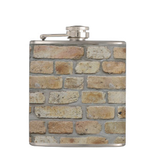 Brown Brick Wall A Novelty Design Flask