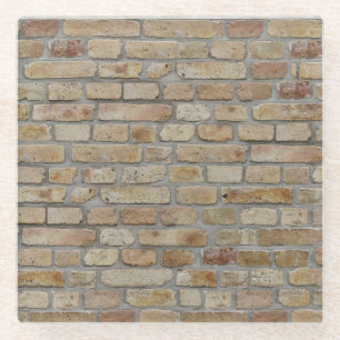 Brown Brick Wall A Novelty Design Glass Coaster