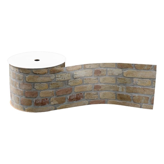 Brown Brick Wall A Novelty Design  Grosgrain Ribbon (Spool)