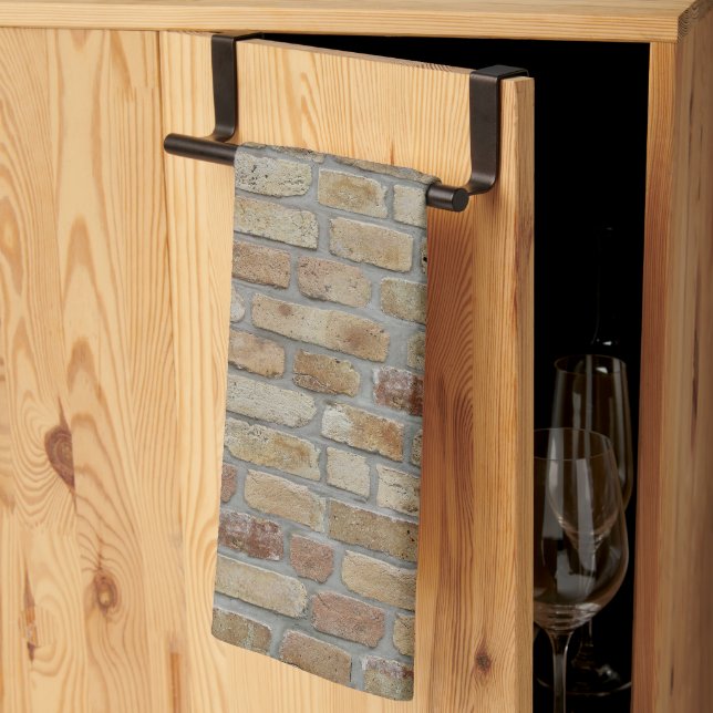 Brown Brick Wall A Novelty Design  Kitchen Towel (Thirds Fold)