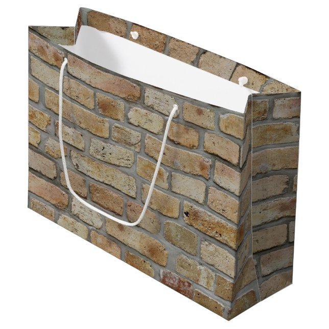 Brown Brick Wall A Novelty Design  Large Gift Bag (Front Angled)