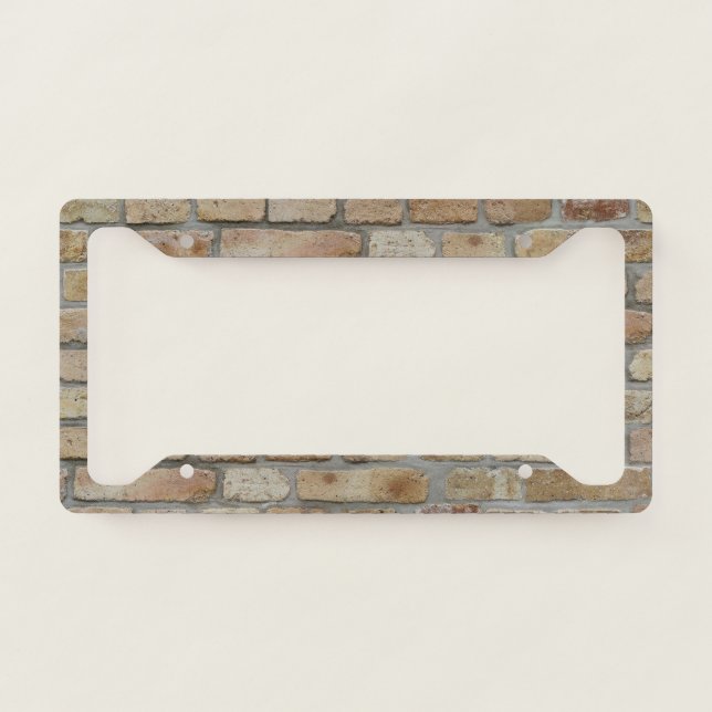 Brown Brick Wall A Novelty Design  License Plate Frame (Front)