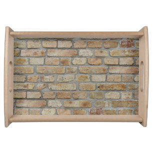 Brown Brick Wall A Novelty Design Serving Tray