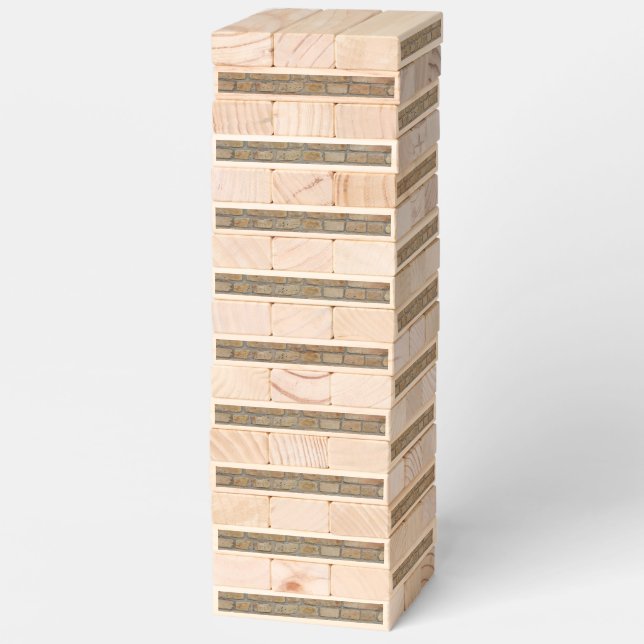 Brown Brick Wall A Novelty Design  Topple Tower (Assembled)