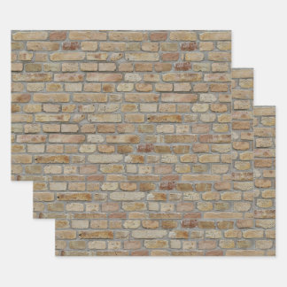 Brown Brick Wall A Novelty Design  Wrapping Paper Sheets