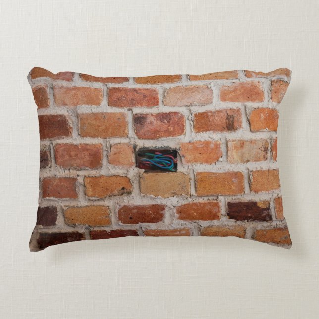 Brown brick wall accent pillow (Front)