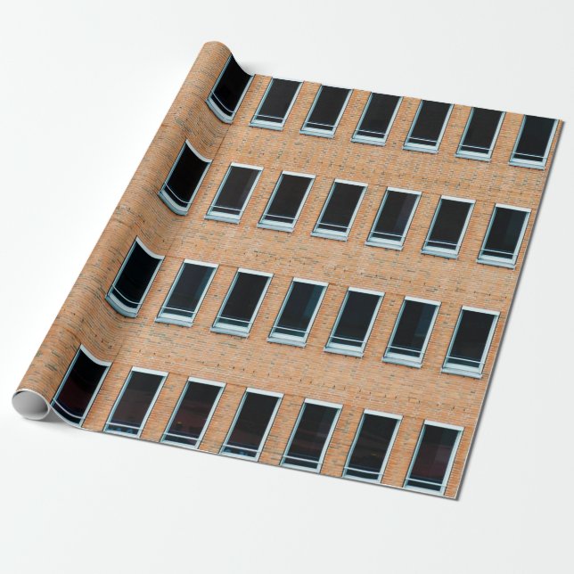 Brown brick wall building wrapping paper (Unrolled)