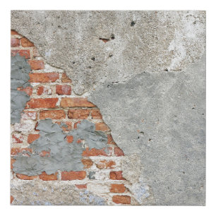 Brown brick wall faux canvas print