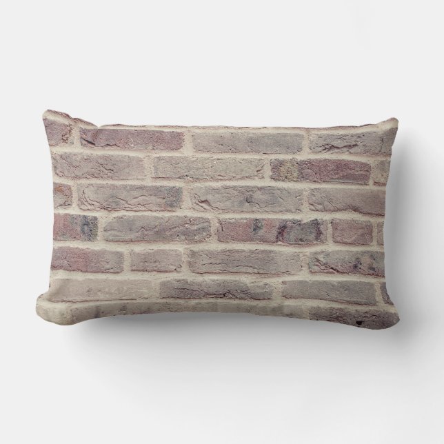 Brown Brick Wall Lumbar Pillow (Front)