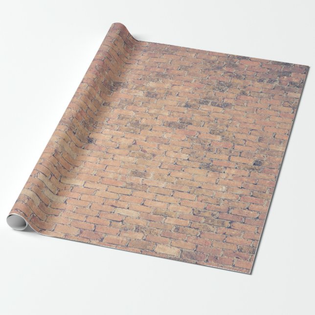 Brown brick wall photography wrapping paper (Unrolled)