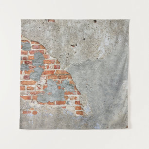 Brown brick wall tapestry