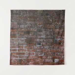 Brown brick wall tapestry