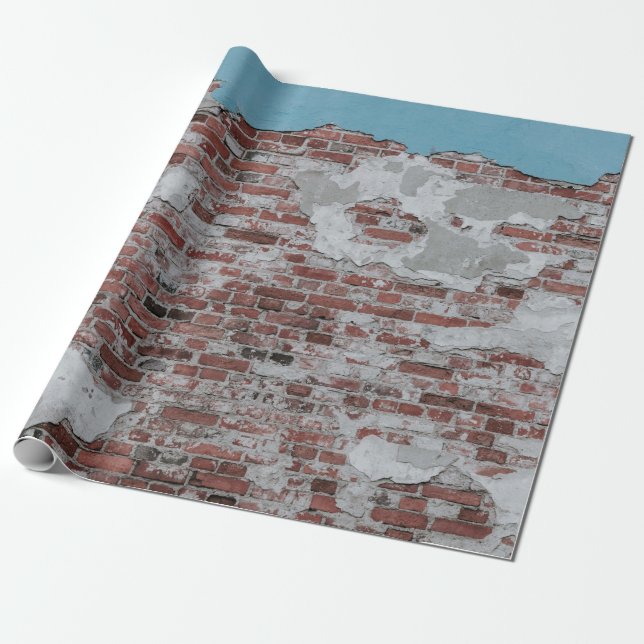 Brown brick wall wrapping paper (Unrolled)