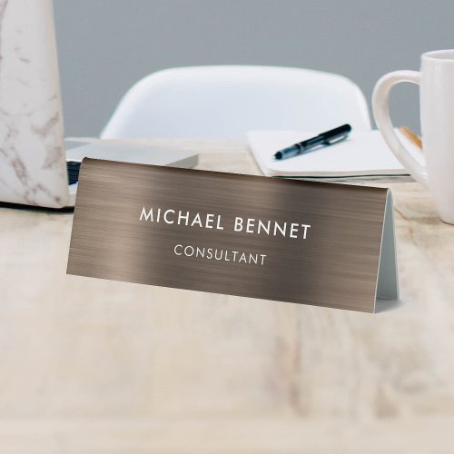  Brown Bronze Metallic Professional Business Table Tent Sign