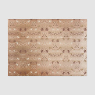 Brown Bronze Metallic Vintage Ornaments Pattern Tissue Paper