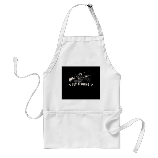 Brown Brook Trout Fly Fishing Gift Fisherman Adult Apron (Front)