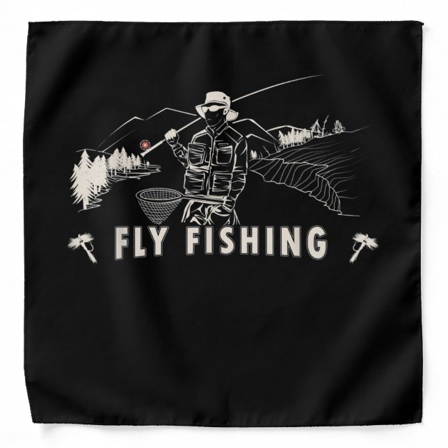 Brown Brook Trout Fly Fishing Gift Fisherman Bandana (Front)
