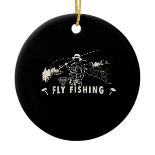 Brown Brook Trout Fly Fishing Gift Fisherman Ceramic Ornament